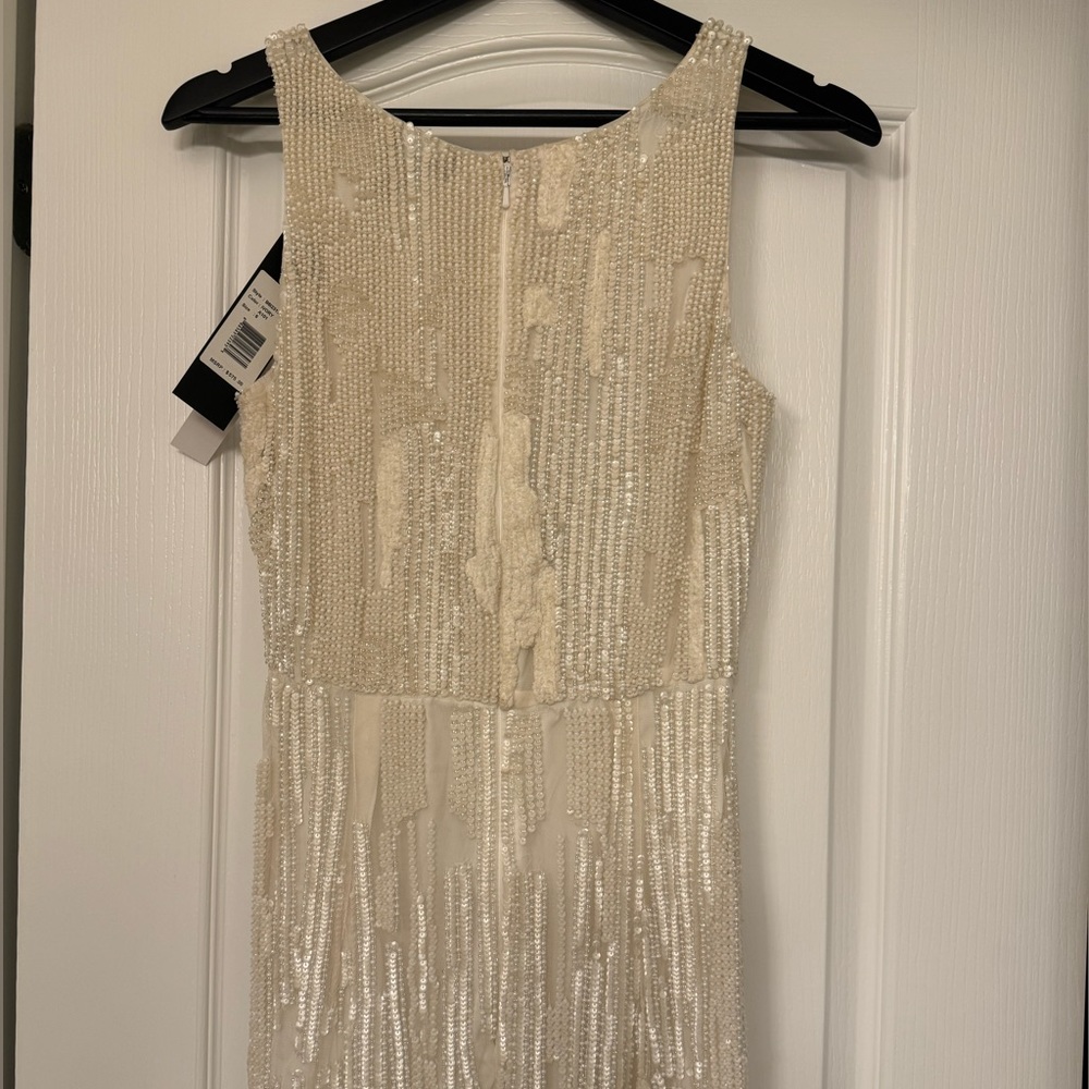 Parker, Ivory Beaded Gown, Size 6, Floor length, Sleeveless - Picture 10 of 11